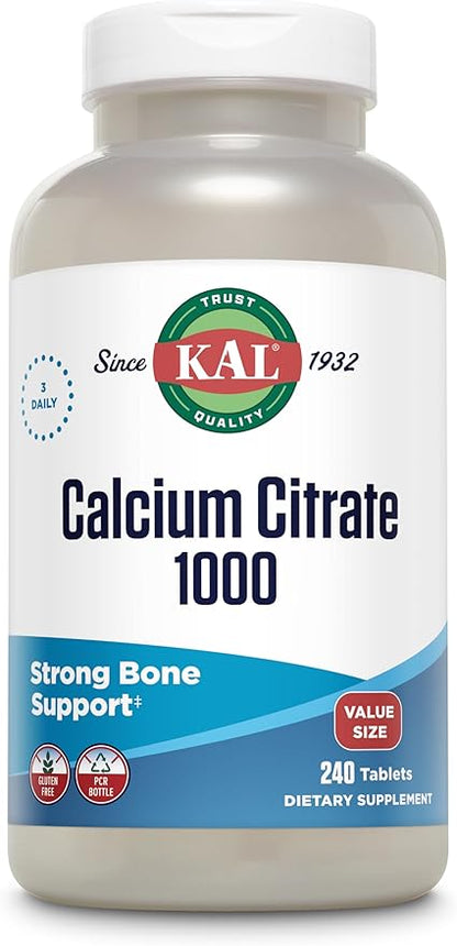 KAL Calcium Citrate 1000mg, High Potency 60 Day