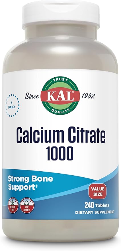 KAL Calcium Citrate 1000mg, High Potency 60 Day