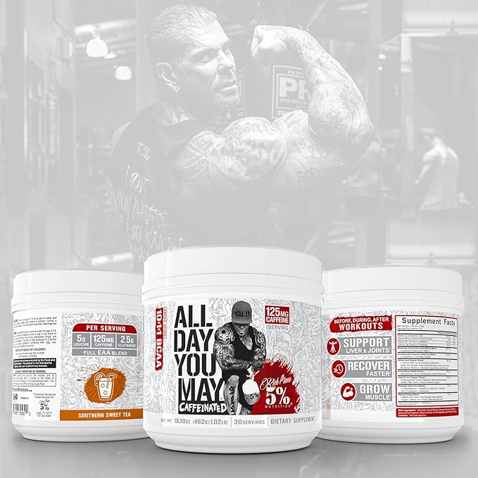 5% Nutrition Rich Piana AllDayYouMay Caffeinated 16.3 oz, 30 Servings