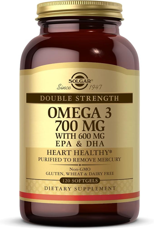 Solgar Double Strength Omega-3 700 mg, 120 Softgels 3 Fatty 120 Servings