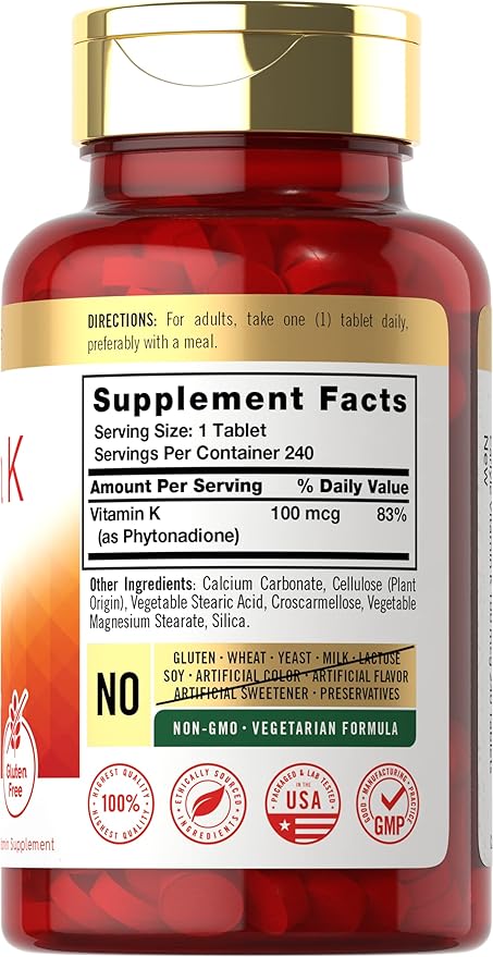 Carlyle Vitamin K 100 mcg 240 Tablets