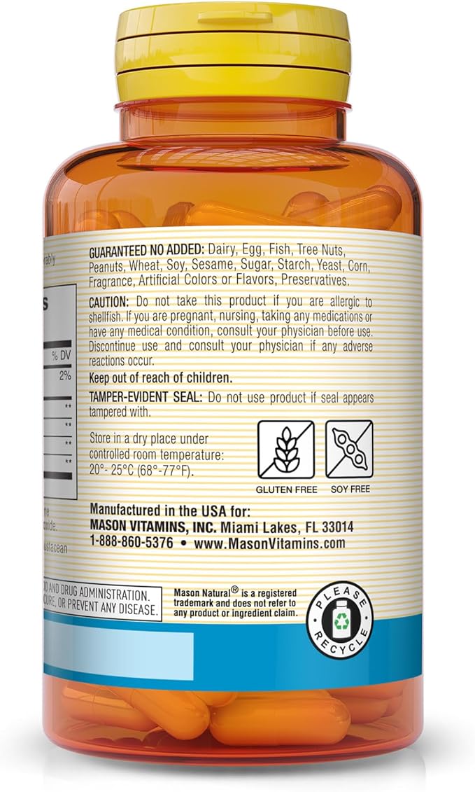 MASON NATURAL Glucosamine Chondroitin, Dietary Supplement Supports Joint, Bone & Cartilage Health, Promotes Flexibility and Helps Provide Pain Relief for Stiff Joints, White, 90 Count