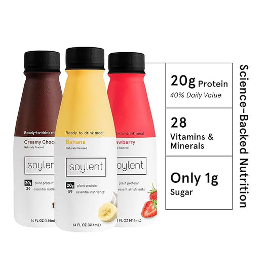 Soylent Meal Replacement Shake, Banana Split 20g Complete 14 Fl 12)
