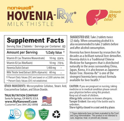 Hovenia-RX Milk Thistle 120 Tablets X 2 Bottles 2 Month