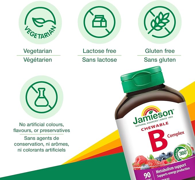 Jamieson Delicious Chewable Formula B Complex 90 Tablets