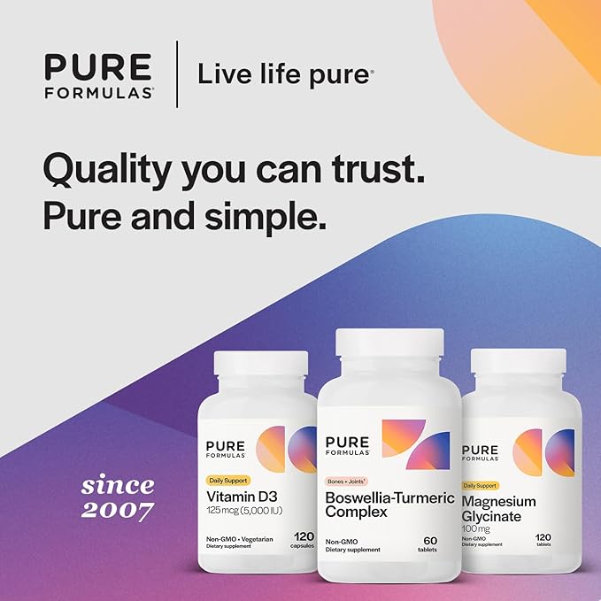 PureFormulas Boswellia Turmeric Supplements for Joint 60 Tablets