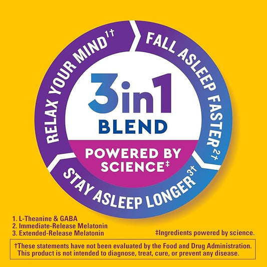 Nature Made Wellblends Sleep Longer, Melatonin 10mg, L 100 mg, 100mg, Sleep 35 Tri-Layer