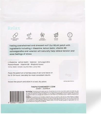 The Patch Remedy Relax Patches 30 Topical B6, Rhodiola