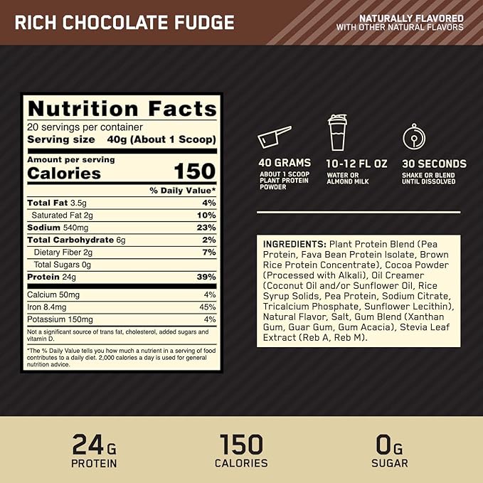 Optimum Nutrition Gold Standard 100% Plant 20 Servings