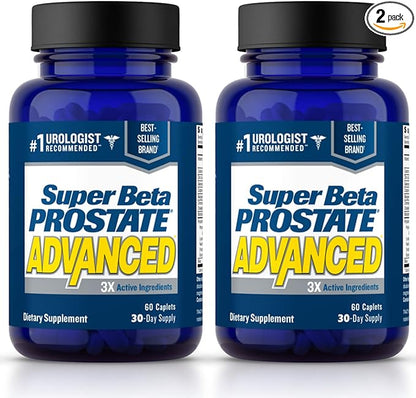 Advanced – Prostate Support Supplement for Men's Health, Promote Sleep, Support Bladder Emptying, Beta Sitosterol (120 Caplets, 2- Pack)