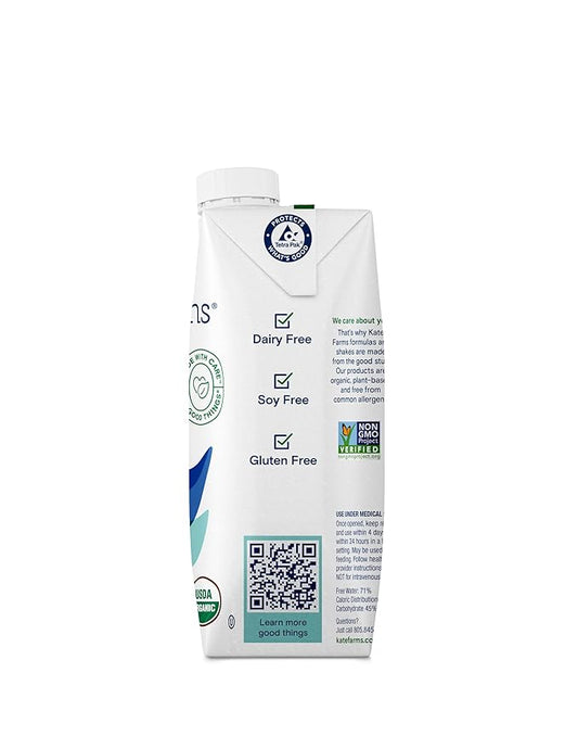 KATE FARMS Organic High Calorie 1.4 455 Calorie 20g protein, 27 Vitamins 11 oz (6 Pack)