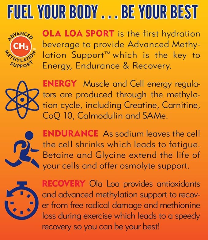 Ola Loa Sport Mango Tangerine All-Natural Hydrating Sports Drink Mix - Energy, Amino Acids, Electrolytes, Vitamin C, Vitamin B, Gluten Free, Vegan - Drink Your Vitamins - 30 Packets (7.4oz)