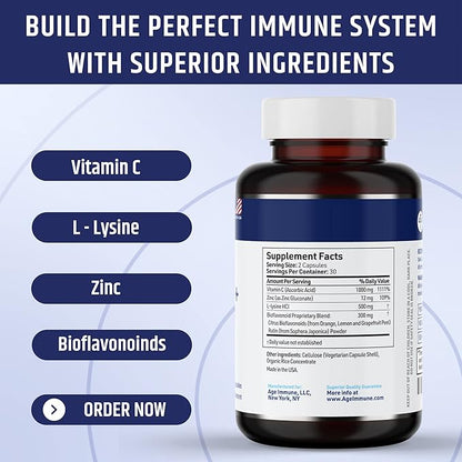 Vitamin C 1000mg Complex with L-Lysine 500mg, Zinc 12mg, Bioflavonoids 300mg. Doctor Bottles.(2)