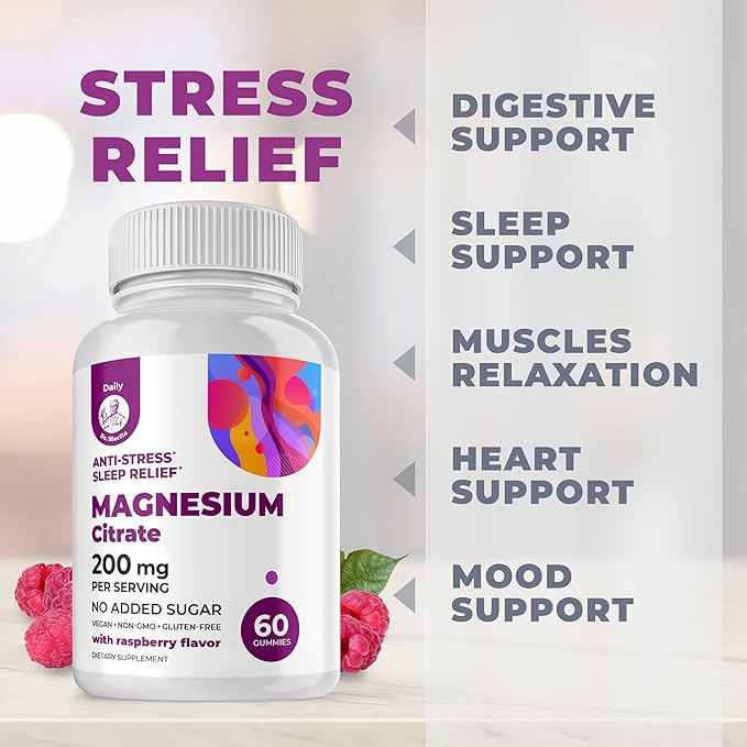 DR. MORITZ Magnesium Gummies Sugar-Free - Calm Magnesium Gummies Supplement for Children, Sugar-Free Magnesium Calm Chews for Kids & Adults (60 Count)
