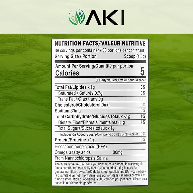 AKI Marine Phytoplankton Powder Omega-3 EPA (2 Oz 57G)