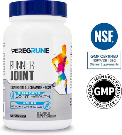 Runner Joint Support Supplement - Healthy Knees, Back, Cartilage, & Joints – Glucosamine Chondroitin MSM- GMP Certified Running Supplements and Joint Support for Athletes – 90 Capsules