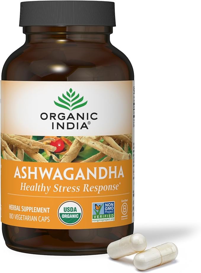 ORGANIC INDIA Ashwagandha Capsules 180 Capsules