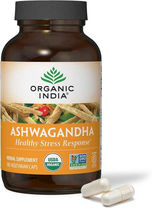 ORGANIC INDIA Ashwagandha Capsules 180 Capsules
