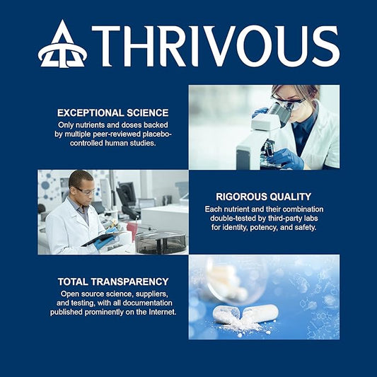 Thrivous Serenity - Natural Sleep Aid 5mg Melatonin 200mg L-Theanine 30 High 60 Capsules