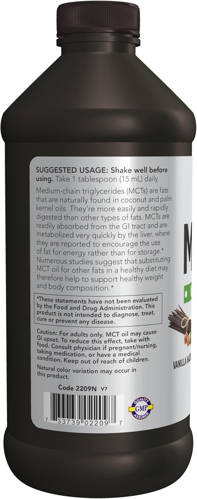 NOW Sports Nutrition, MCT (Medium-chain triglycerides) Oil, Vanilla Hazelnut, 16-Ounce
