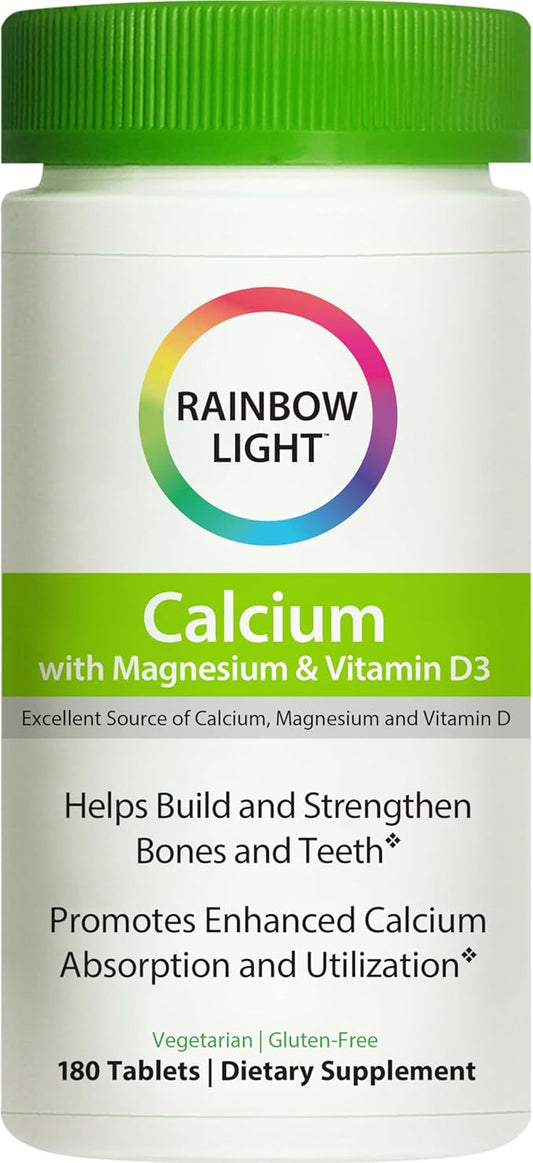 Rainbow Light Calcium With Magnesium and D3 Tablets, 180 Count
