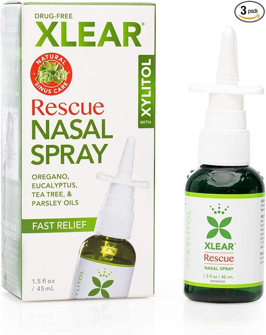 Xlear Rescue Nasal Spray with Xylitol, 3)
