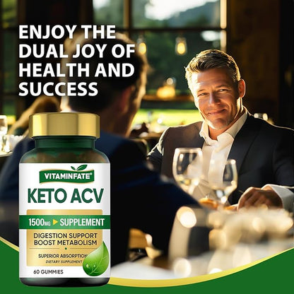 Keto ACV Gummies Advanced 1500 mg - 120 Gummies Keto Apple Cider Vinegar Gummies Supports Metabolism, Energy & Immune Support Balance for Men & Women