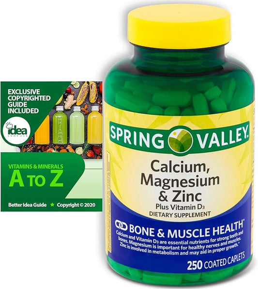 Spring Valley Calcium, Magnesium and Zinc D3 Coated 250 Ct (2 Items)