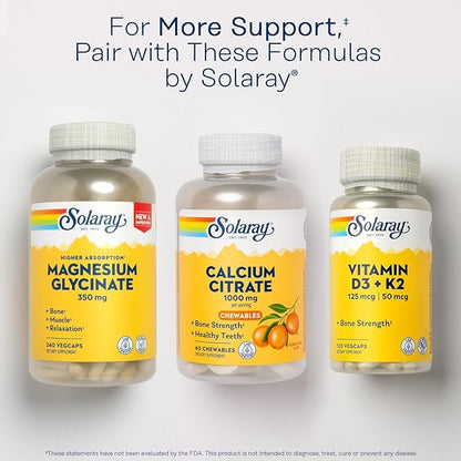 Solaray Calcium Citrate 1000 mg, Natural 60-Day Guarantee, 15 Servings, 60 Chewables
