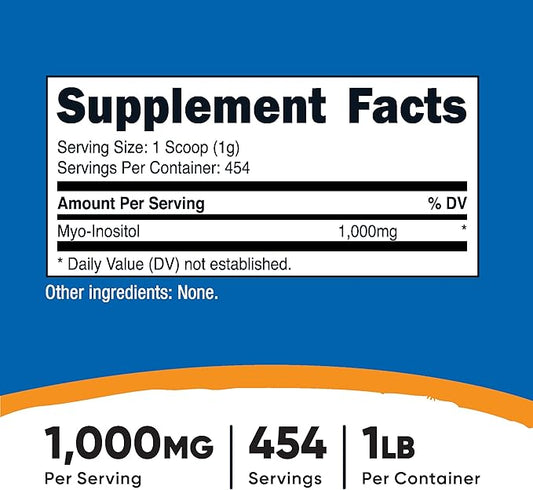 Nutricost Inositol Powder 1LB (454 Grams) - Gluten Free, Non-GMO