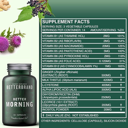 Betterbrand BetterMorning All-Natural Ingredients with DHM (42 Capsules)