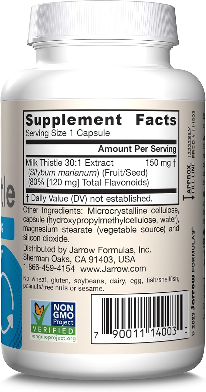 Jarrow Formulas Milk Thistle 150 mg 100 Servings 12