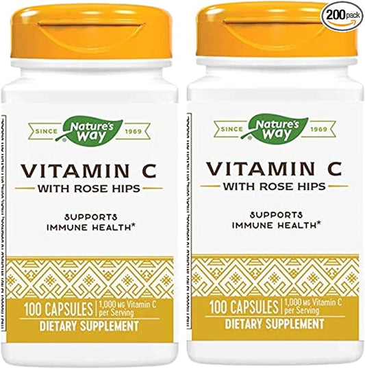 Nature's Way Vitamin C with Rose Hips 100 Capsules 2)