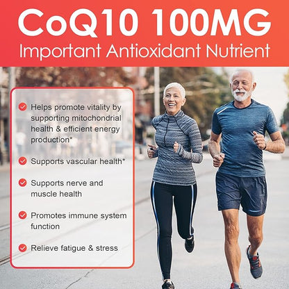 NATURE TARGET CoQ10-100mg-Softgels with 10mg PQQ Coenzyme-Q10 with 120 Servings