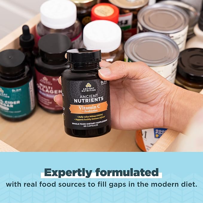 Ancient Nutrition Probiotics and Vitamin C 30 Servings