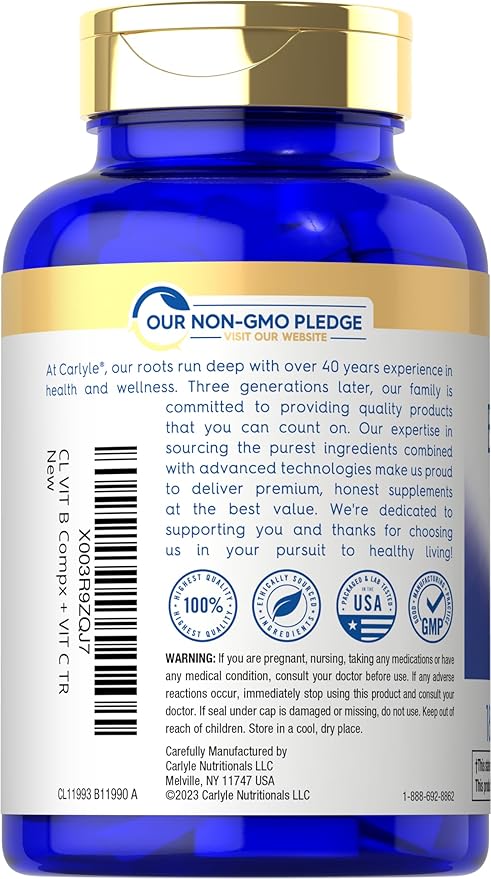 Carlyle Stress B-Complex Vitamin Supplement 180 Caplets