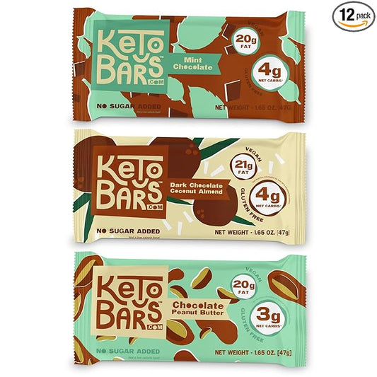 Keto Bars The Original Keto Snack Bar, Gourmet Simple Ingredients Low Carb, No Sugar, Rich in Ketogenic Fats, The Perfect KetoBars Snacks for Keto Diet Food Products (12 Pack, 1.65 oz)