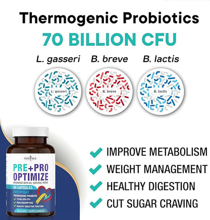 Pro Optimize Probiotics for Women, Menopause, 70 Billion CFU, Digestive Health - Relief for Bloating, Hot Flashes, Joint Support, Night Sweats - Gut Health & Metabolism - Dong Quai (180 (Pack of 3))