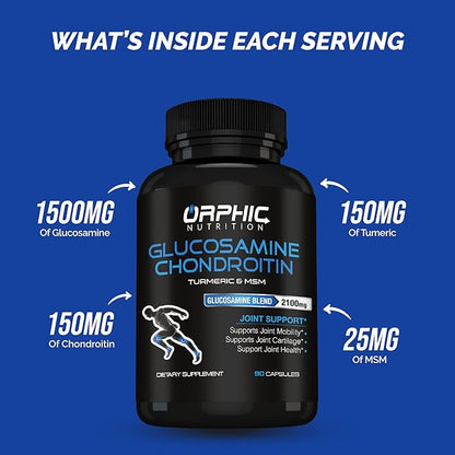 ORPHIC NUTRITION Glucosamine Chondroiting MSM 2100MG (90 Caps)