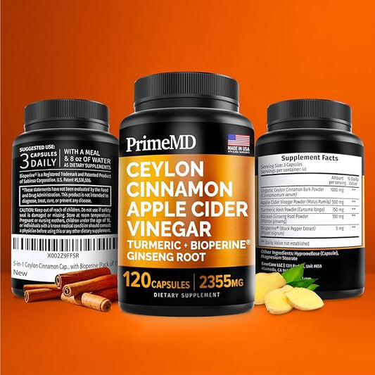 5-in-1 Ceylon Cinnamon Capsules 2355mg (120 Count(Pack 2))