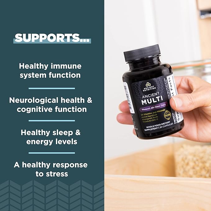 Ancient Nutrition Multivitamin for Women, Ancient 40+ Once K2, Folate 30ct