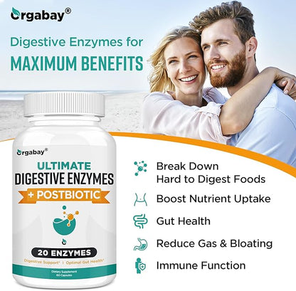 Digestive Enzymes 1000mg with Postbiotics, 20 360 Veggie