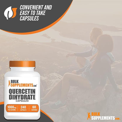 BulkSupplements.com Quercetin Dihydrate Capsule - Quercetin Supplements, Quercetin 1000mg, Quercetin Capsules - Antioxidants Supplement, 4 Capsules per Serving, 240 Capsules