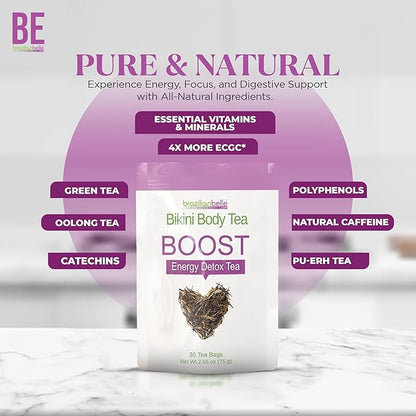 Bikini Body Slimming Detox Tea - Laxative-Free Colon Cleanse Tea to Support a Healthy Weight - Gentle Cleansing Detox Tea for Belly Bloating Relief. All Natural Herbal Tea Blend (30 ct)