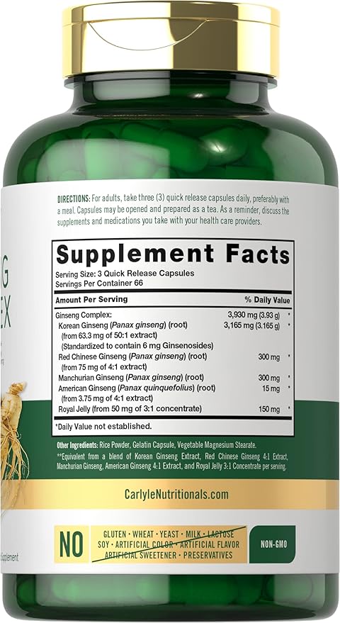 Carlyle Ginseng Complex Capsules 200 Count