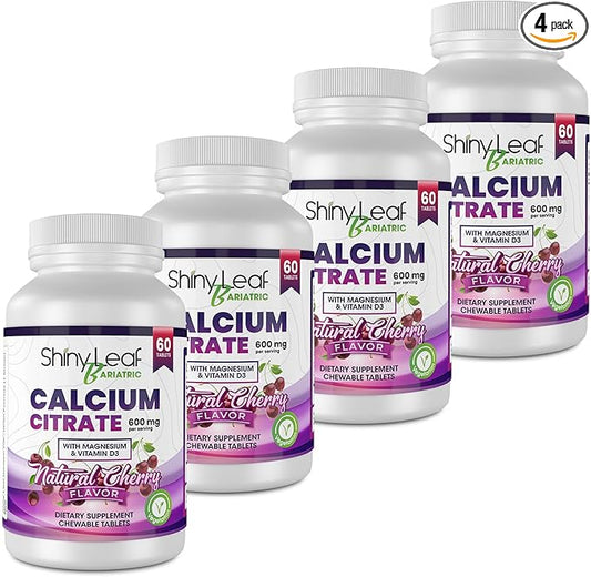 Shiny Leaf Bariatric Calcium Citrate 600 60 Ct D3, Natural (4 Months)