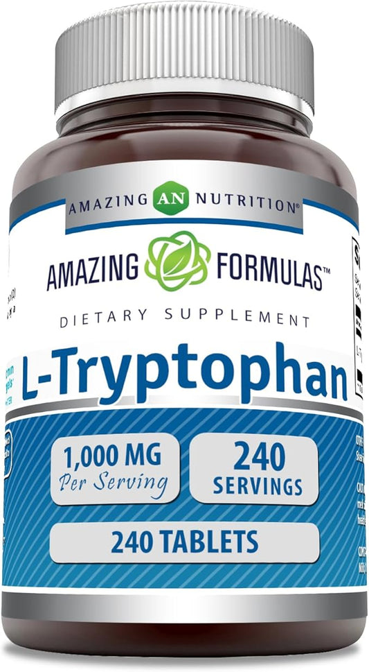 Amazing Formulas L-Tryptophan 1000mg Tablets Supplement (240 Count)