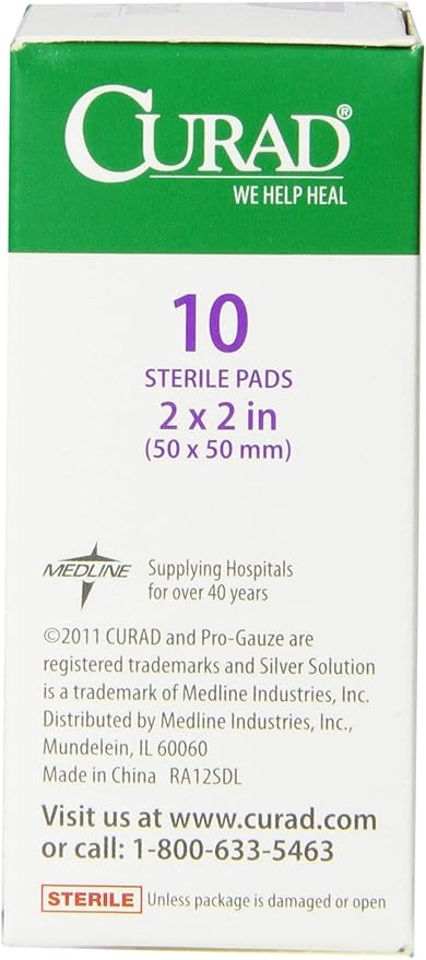 Curad Non-Woven Pro-Gauze, 2" x 2", 10 Count, 6