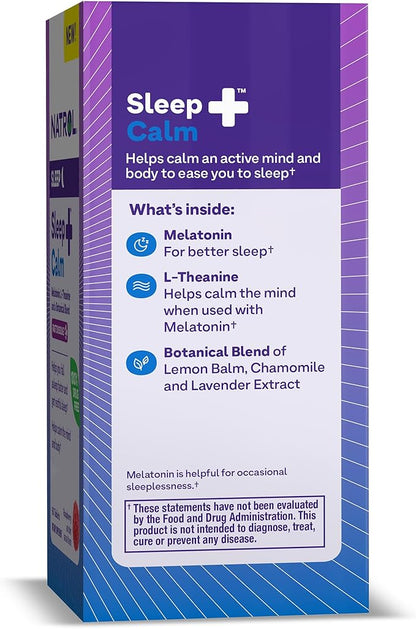 Natrol Sleep + Calm Melatonin 6mg 50mg and 60 Raspberry-Flavored 60 Day