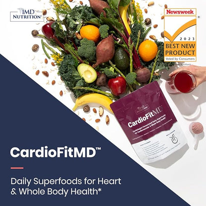 1MD Nutrition CardioFitMD - Vegan Beets Superfood Keto-Friendly Heart Health Powder - Fiber Nutritional Supplement Drink - 30 Servings (2-Pack)